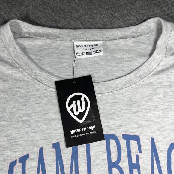 Where I'm From Miami Beach Yacht Club Woman’s Cropped Shirt CropTop Size Large - Picture 3 of 5
